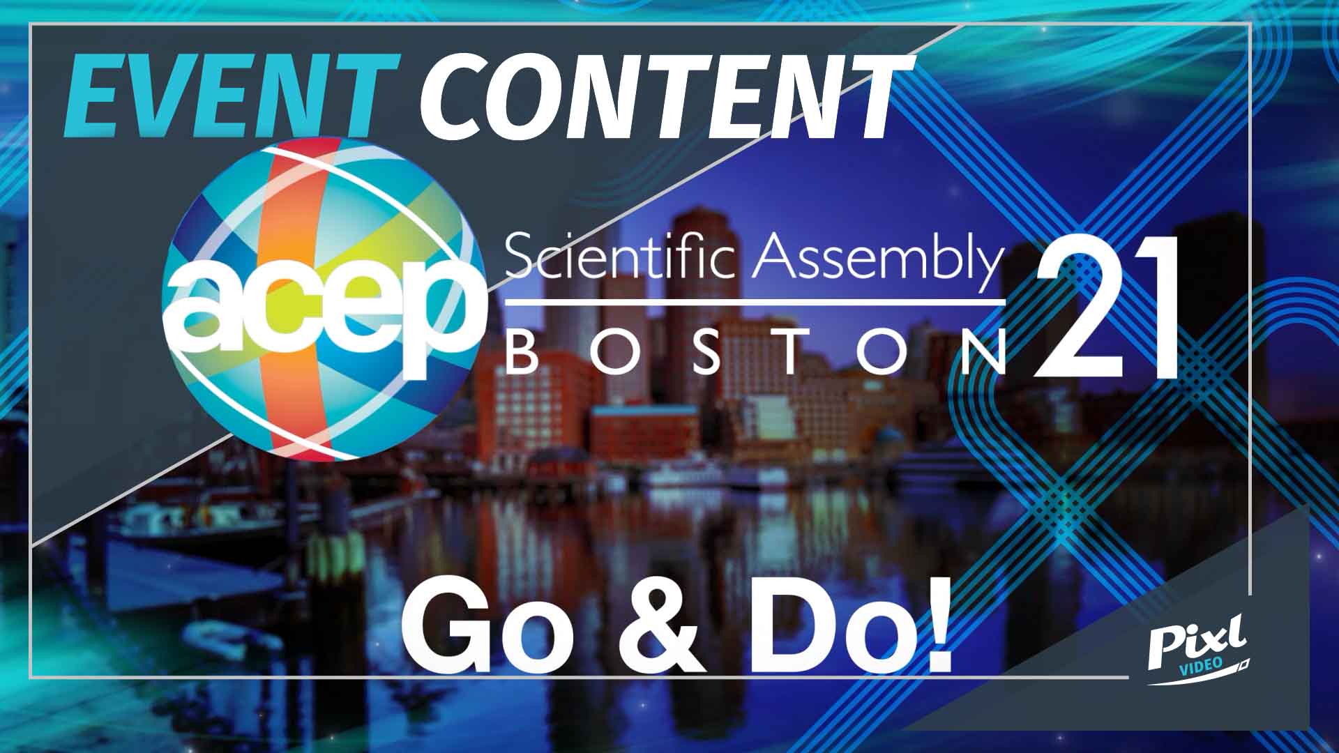 ACEP Scientific Assembly 21 graphic, an example of video production services Pixl performed for ACEP